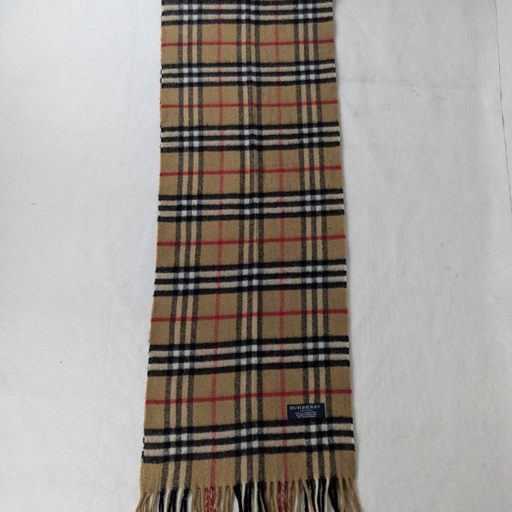 BURBERRY Lambswool Nova Check Scarf – Beige Plaid – Authentic – FAST SHIP NOW - Picture 4 of 6